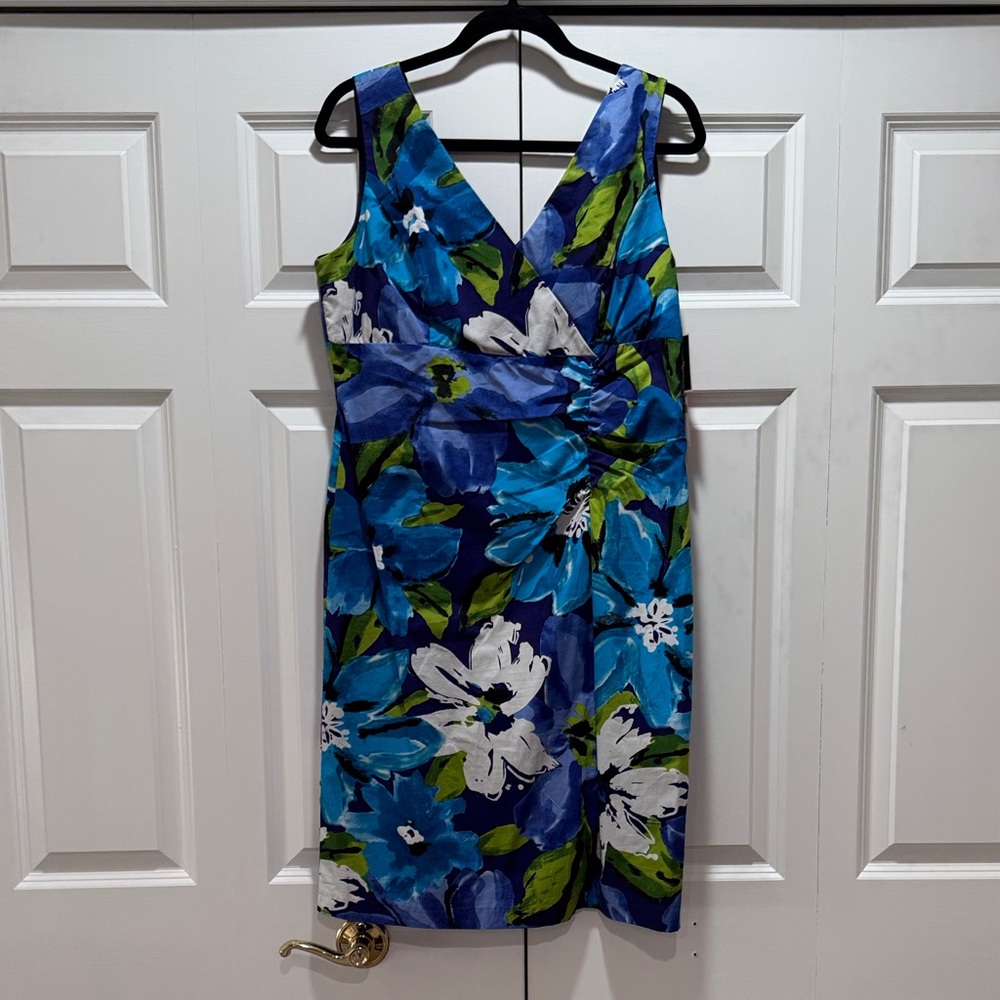 Floral Blue and Green Women's Dress NWT